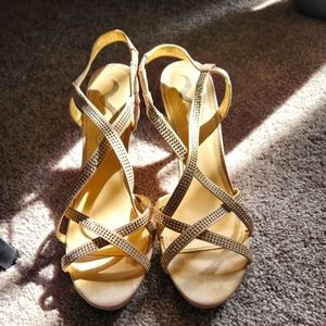 Champagne colored heels by Nina